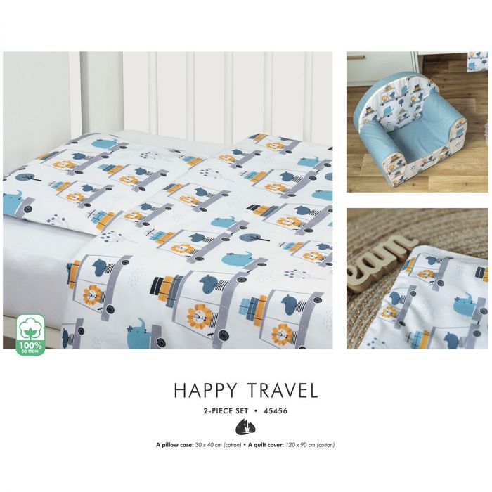 Donder beeld Historicus Bubaba 2-delige dekbedovertrek - aankleding voor 60x120 ledikant - Happy Travel | Baby & Koter Donder beeld Historicus Bubaba 2-delige dekbedovertrek - aankleding voor 60x120 ledikant - Happy Travel | Baby & Koter