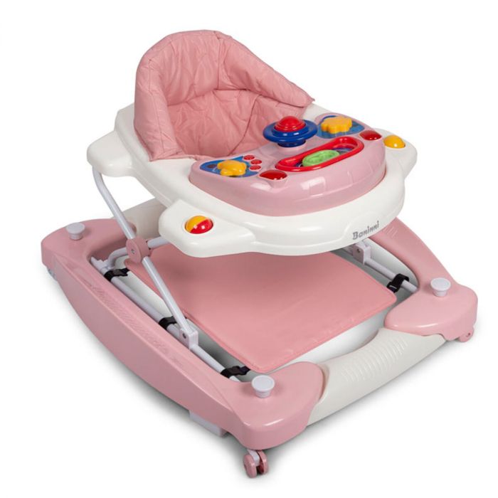 Loopstoel Baninni Classic 2 in 1 Babywalker met schommelfunctie Pastel Pink