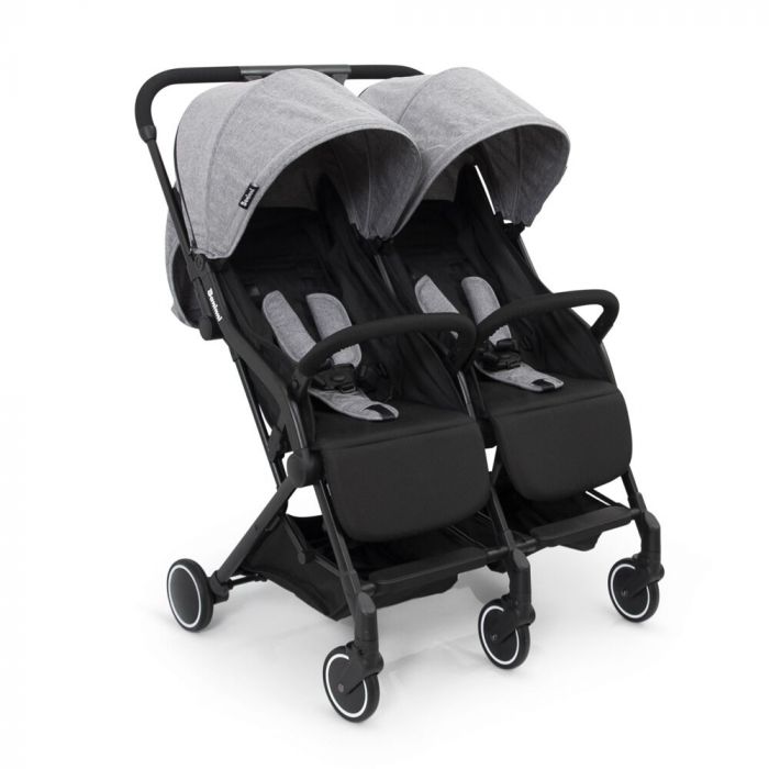 Duo buggy Baninni Adige Grijs Luxe tweeling wandelwagen - Twinbuggy - tweeling buggy | & Koter