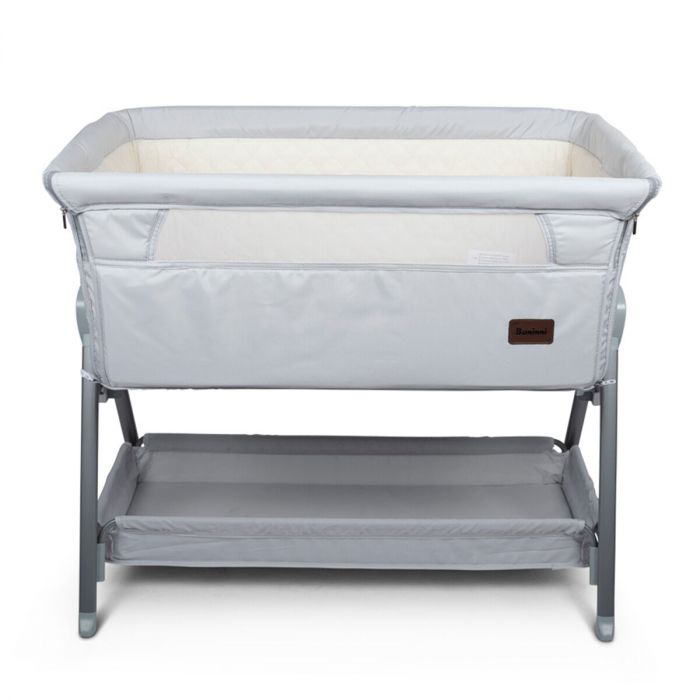 buik compleet Tomaat Baninni Co Sleeper Wieg - Aanschuifwieg - Elia - Lichtgrijs | Baby & Koter