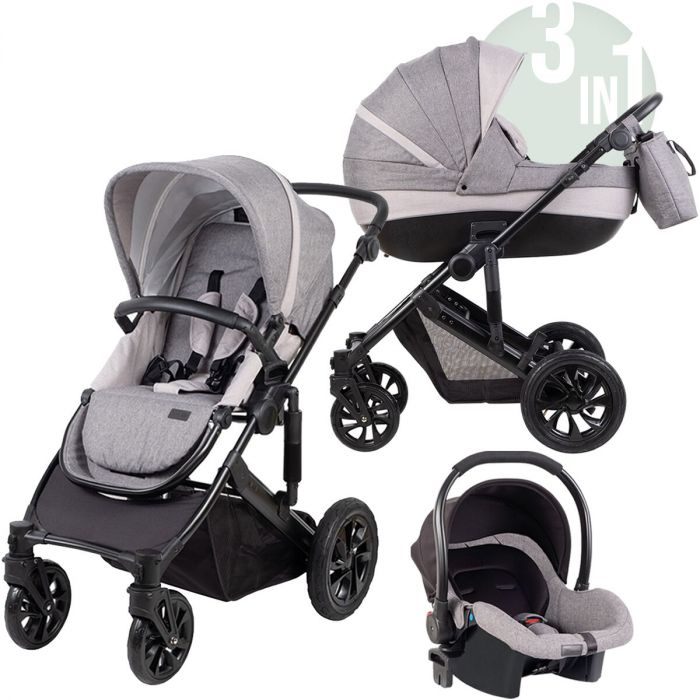 FreeON Kinderwagen Comfort 3 in 1 Grijs incl. autostoel
