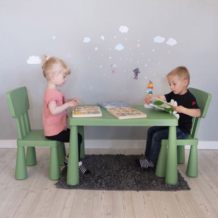 vandaag Fotoelektrisch soep FreeON Plastic Kindertafel met Stoeltjes Janus - Groen | Baby & Koter