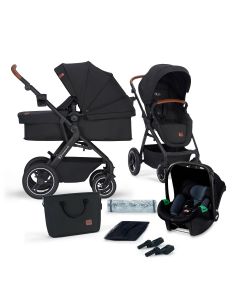 Kinderkraft B-Tour - Kinderwagen - 3in1 reissysteem incl. Mink Pro i-Size autostoel - Geschikt van 0-22kg - Zwart