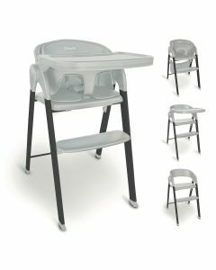 BabyGO Levels - Kinderstoel - Eetstoel voor kinderen vanaf 6 maanden tot 110kg - Warm Grey