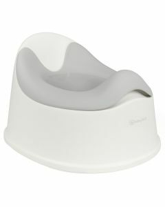 BabyGO PottyPro Plaspot - Toilettrainer - Uitneembare binnenkant - Wit-Grijs