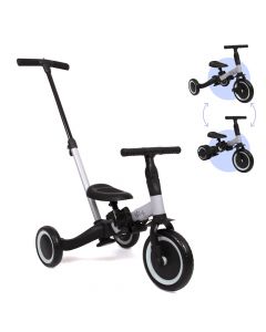 Billy 4 in1 Driewieler met duwstang - Loopfiets - Kinderfiets - Balance Bike - Gio - Zwart-Grijs