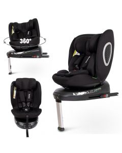 Baninni Tullio - Autostoel voor kinderen van 40-150cm - 360° Draaibaar - i-Size - isofix bevestiging - Zwart