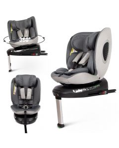 Baninni Tullio - Autostoel voor kinderen van 40-150cm - 360° Draaibaar - i-Size - isofix bevestiging - Grijs