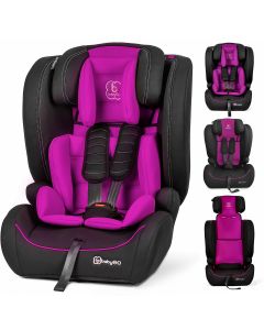 BabyGO FreeMove i-Size - Autostoel voor kinderen van 76-150cm - Autogordel bevestiging - Pink