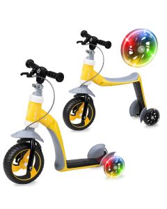 MoMi Elios 2in1 Loopfiets - Balance Bike - Kinderstep - Geel