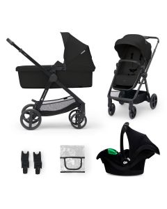 Kinderkraft Newly - Kinderwagen - 3in1 reissysteem incl. Mink Pro autostoel - Geschikt van 0-22kg - Classic Black