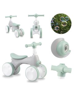 MoMi Tobis Loopfiets - Mini Bike - Balance Bike - met Toeter, Licht & Bellenblaas - geschikt vanaf 2 jaar - Grijs